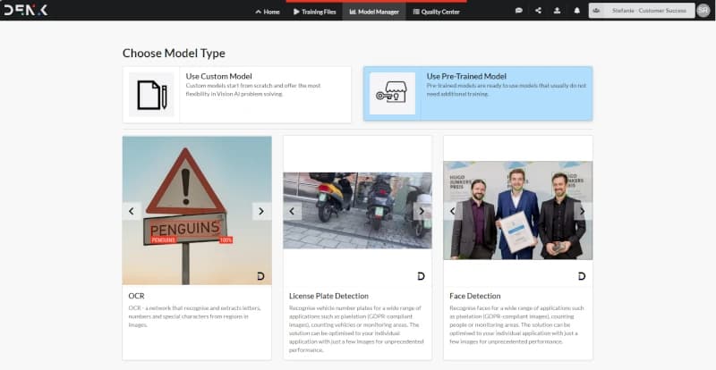 Technology overview of the pre-trained networks in the DENK VISION AI Hub